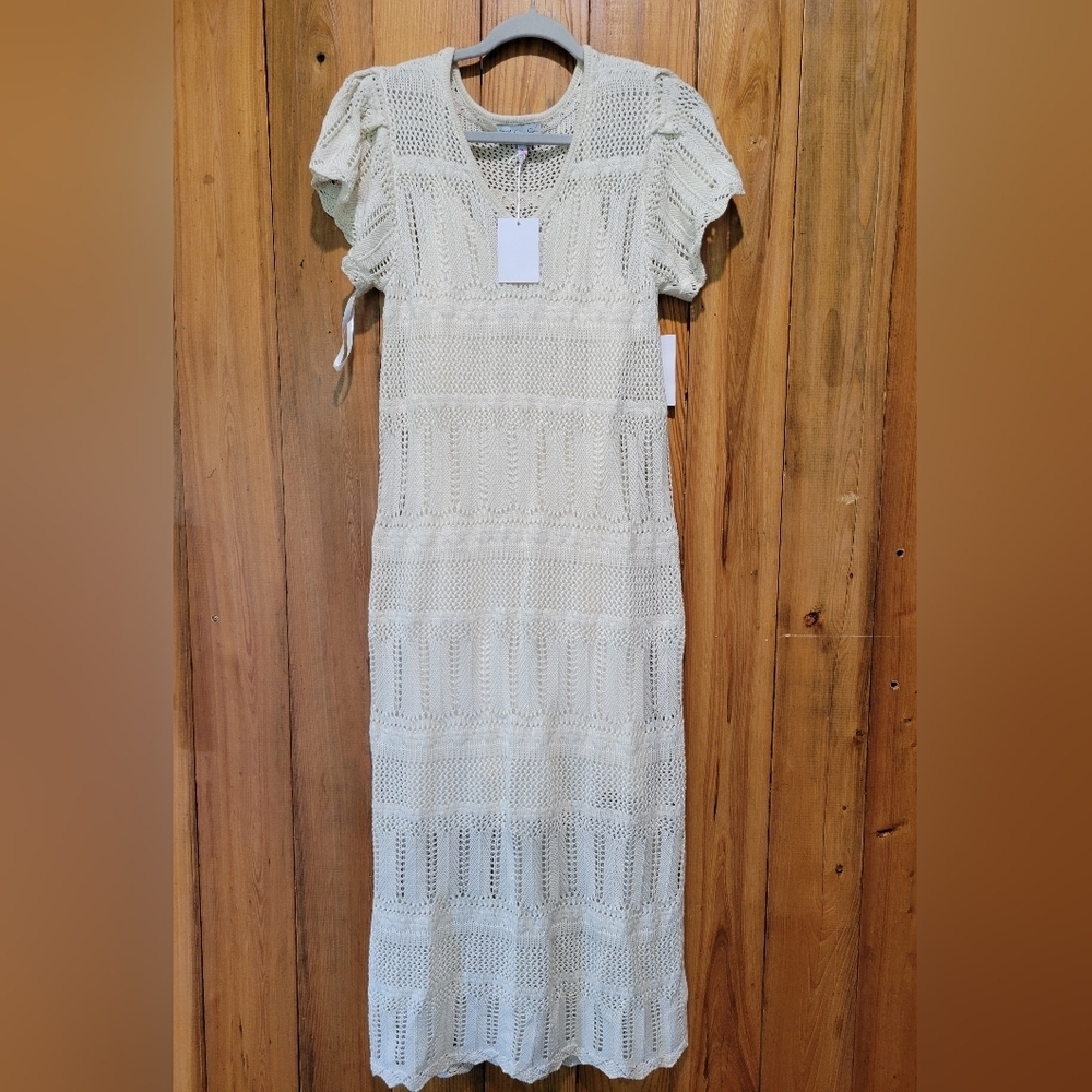 Jessica Simmpson Elegant Cream Knit Maxi Dress - Picture 5 of 13